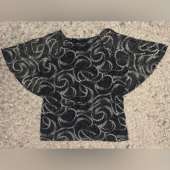 Womans dark blue, open-shoulder blouse - Picture 2 of 11